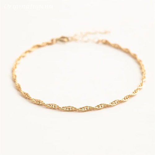 Armband aus 14 Karat Gold Filled Singapur-Kette – hypoallergen & anlaufbeständig