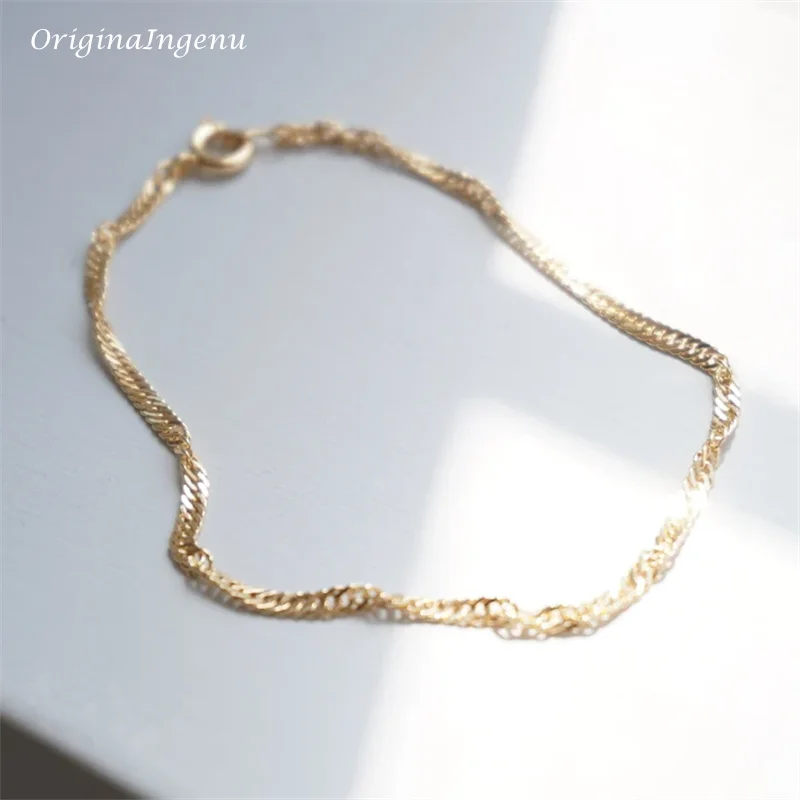 Armband aus 14 Karat Gold Filled Singapur-Kette – hypoallergen & anlaufbeständig